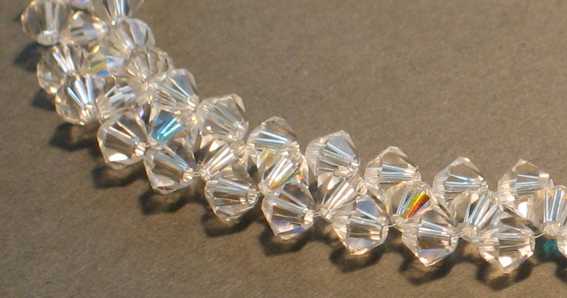 Three Crystal Woven Necklace